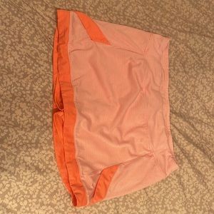 White champion skirt with coral lines